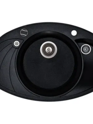 Vysoce Kvalitní Kuchyňský granitový dřez Aquasanita Helika Papillon 945.10ER black metallic – elegantní a odolný