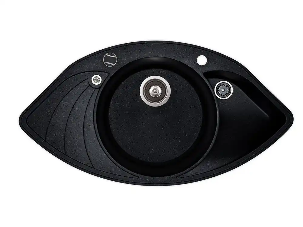 Vysoce Kvalitní Kuchyňský granitový dřez Aquasanita Helika Papillon 945.10ER black metallic – elegantní a odolný