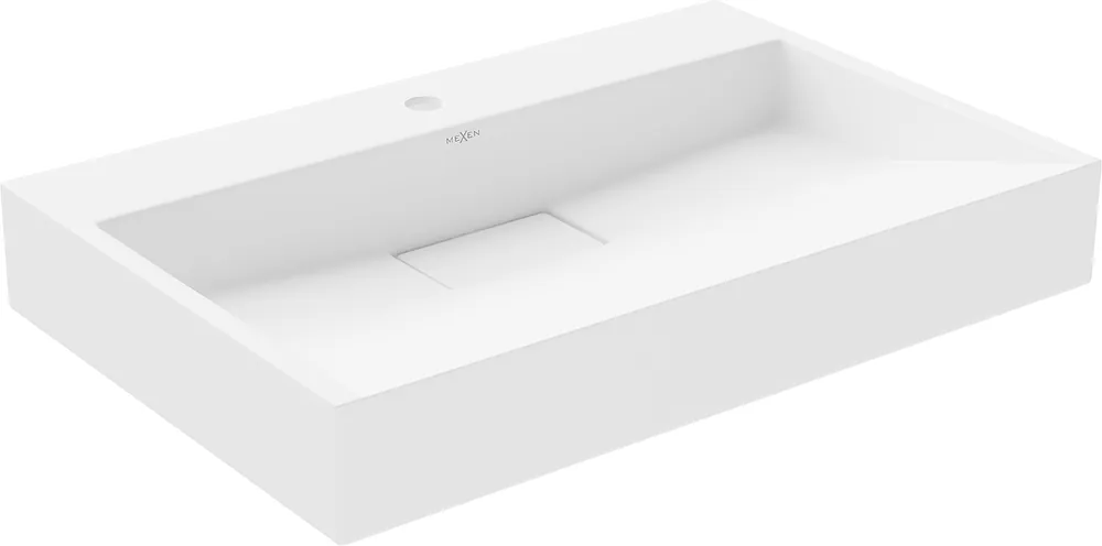 Značkový Umyvadlo z litého mramoru MEXEN AVA 70 cm - s otvorem pro baterii - bílé, 23017001