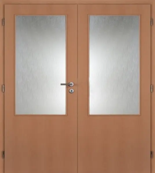 Dveře interiérové prosklené 1450 mm levé, dvoukřídlé, folie buk Cenově Výhodný