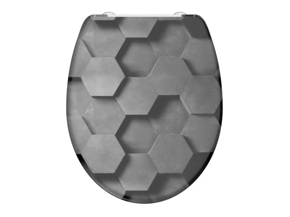 Doprava Zdarma WC sedátko Schütte GREY HEXAGONS| Duroplast, Soft Close