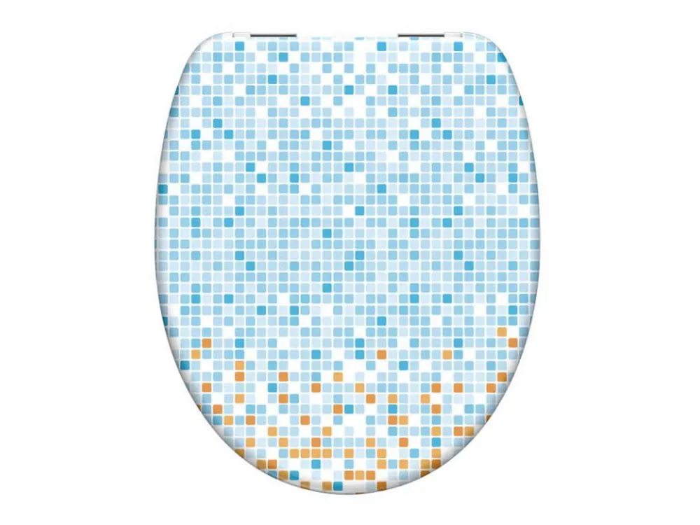 Horká Nabídka WC sedátko Schütte MOSAIK BLAU-ORANGE | Duroplast, Soft Close