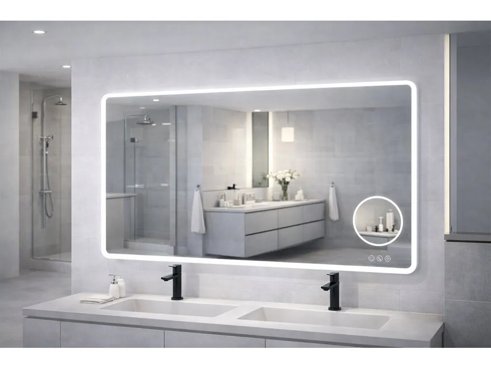 Speciální Cena Koupelnové zrcadlo MATTEO LIGHT 120x70 cm: LED s lupou