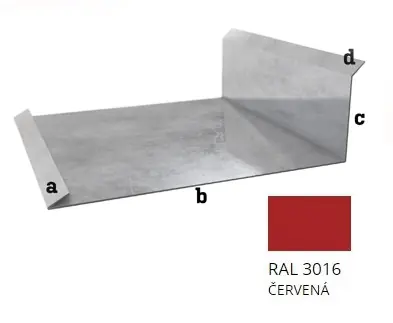 Pozink tl. 0,5 mm - Lemování boční r.š. 250 - RAL3011 Červená Cenový Hit