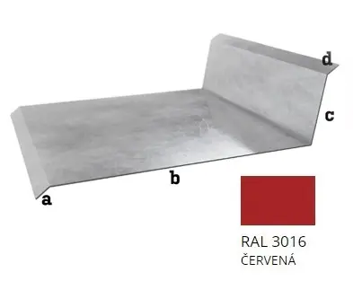 Novinka Pozink tl. 0,5 mm - Lemování přední r.š. 416 - RAL3011 Červená