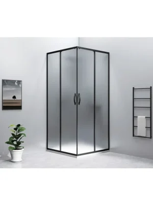 Značkový Gelco SIGMA SIMPLY BLACK čtvercový sprchový kout 800x800 mm, sklo BRICK, GS2480B-GS2480B <span class="product-appendix"> + doprava zdarma</span>