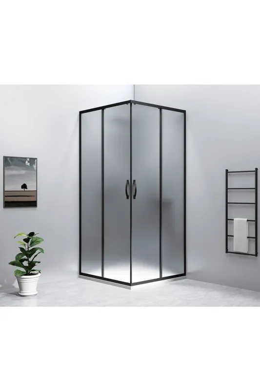 Značkový Gelco SIGMA SIMPLY BLACK čtvercový sprchový kout 800x800 mm, sklo BRICK, GS2480B-GS2480B <span class="product-appendix"> + doprava zdarma</span>