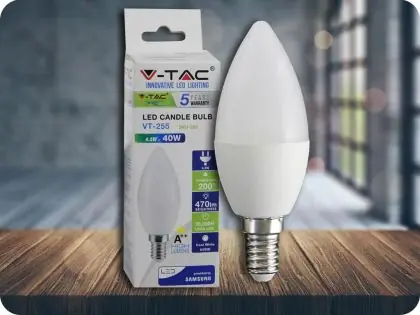 Vrácení Zdarma E14 LED ŽÁROVKA 4.5W, SVIEČKA - SAMSUNG CHIP