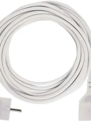 Značkový Prodlužovací kabel 5 m / 1 zásuvka / bílý / PVC / 1,5 mm2