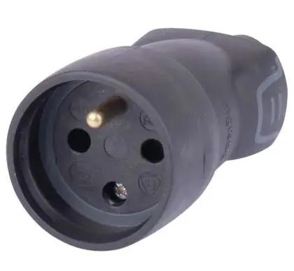 Gumová zásuvka černá IP40 Zlevněný