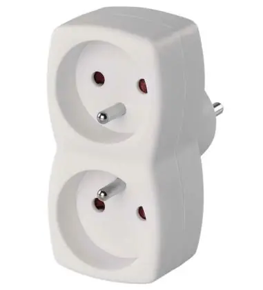 Rozbočovací zásuvka 2×, bílá Speciální Cena