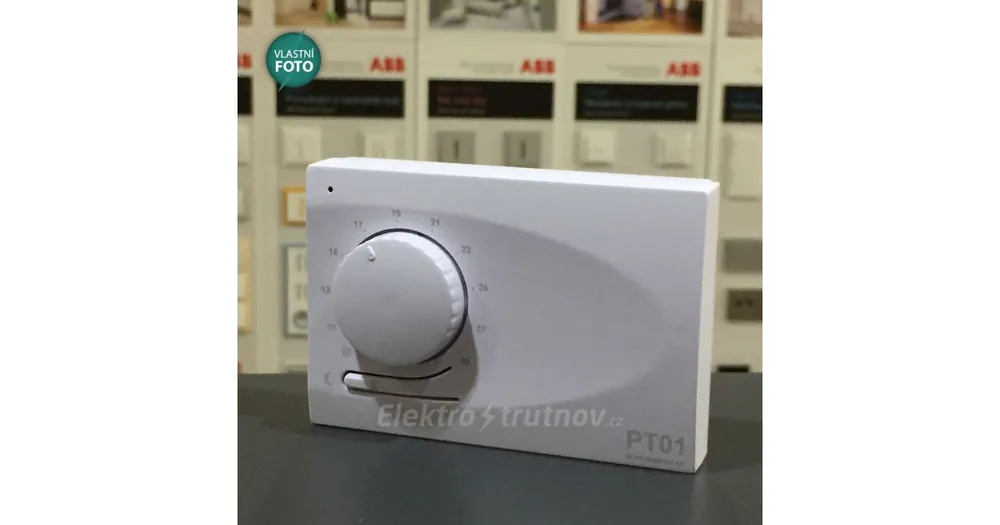 Elektrobock PT 01 Manuální prostorový termostat s automatickým nočním poklesem teploty Aktuální