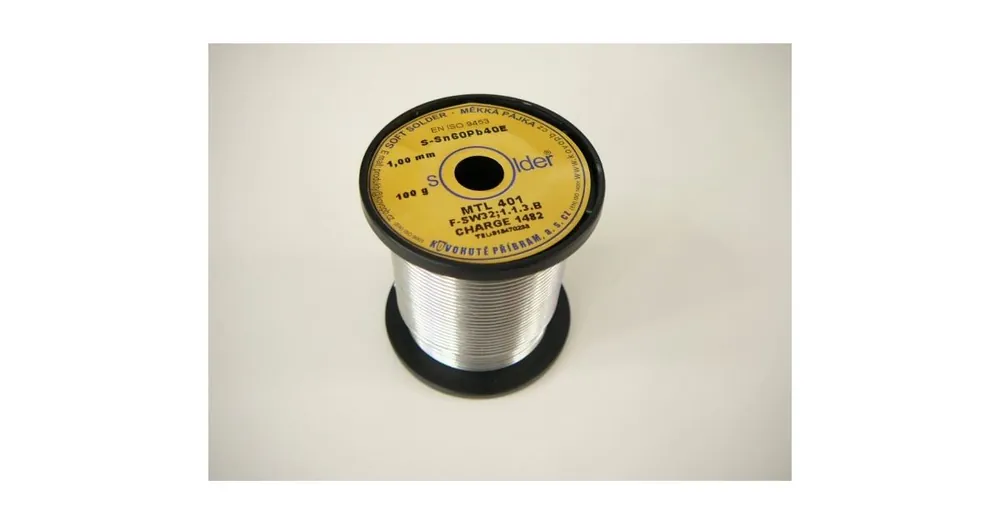 Značkový Cín na špulce olovnatý trubičkový pájecí S-Sn60Pb40E průměr 1 mm/100g