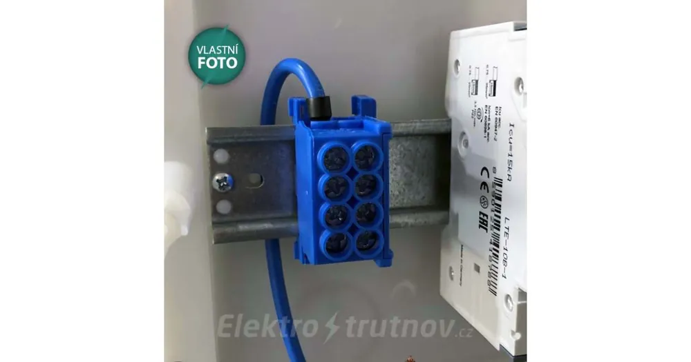 Značkový Werit rozbočovací svorkovnice na DIN lištu 114-12510700-00 4x až 25 mm2 400V Modrá