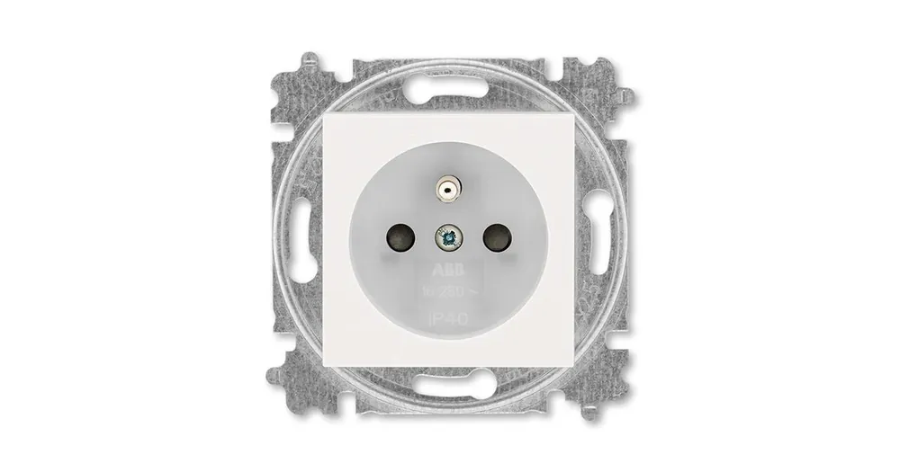 ABB 5519H-A02357 68 Levit Zásuvka jednonásobná s ochranným kolíkem, s clonkami; perleťová/ledová bílá Poslední Šance