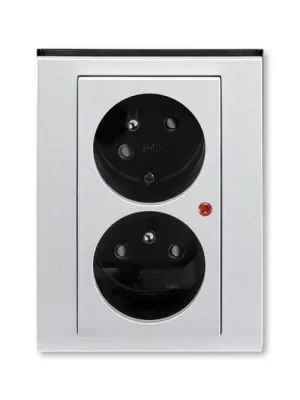 ABB 5593H-C02357 70 Levit Zásuvka dvojnásobná, s ochranou před přepětím; titanová/kouřová černá Expresní Doručení