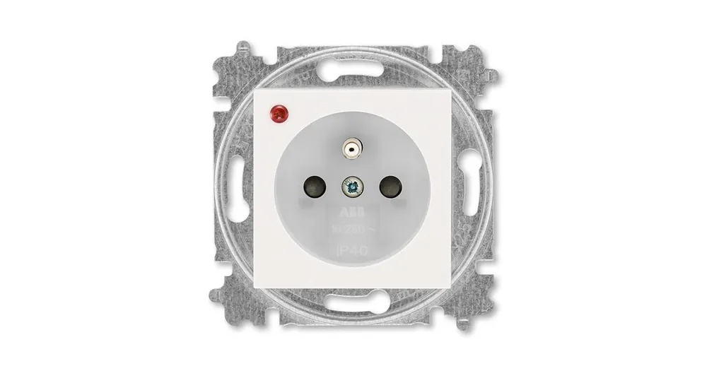ABB 5599H-A02357 68 Levit Zásuvka jednonásobná, s ochranou před přepětím; perleťová/ledová bílá Nejlepší Volba