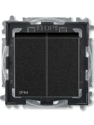 ABB 3559H-A05940 63 Levit s IP44  krytím, Přepínač sériový s krytem, řazení č.5, Onyx/kouřová černá Akční Nabídka