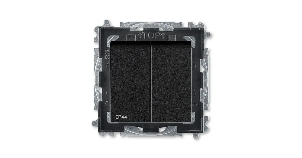 ABB 3559H-A05940 63 Levit s IP44  krytím, Přepínač sériový s krytem, řazení č.5, Onyx/kouřová černá Akční Nabídka