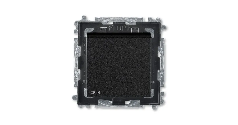 ABB 3559H-A06940 63 Levit s IP44  krytím, Přepínač střídavý s krytem, řazení č.6, Onyx/kouřová černá Vysoce Kvalitní