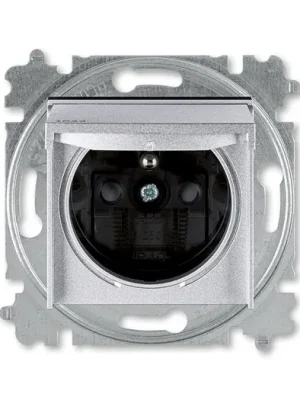 ABB 6619H-A06997 70 Levit s IP44  krytím,Zásuvka jednonásobná s ochranným kolíkem s clonkami a víčkem, Titanová/kouřová černá náhrada za 5519H-A02997 70 Zlevněný