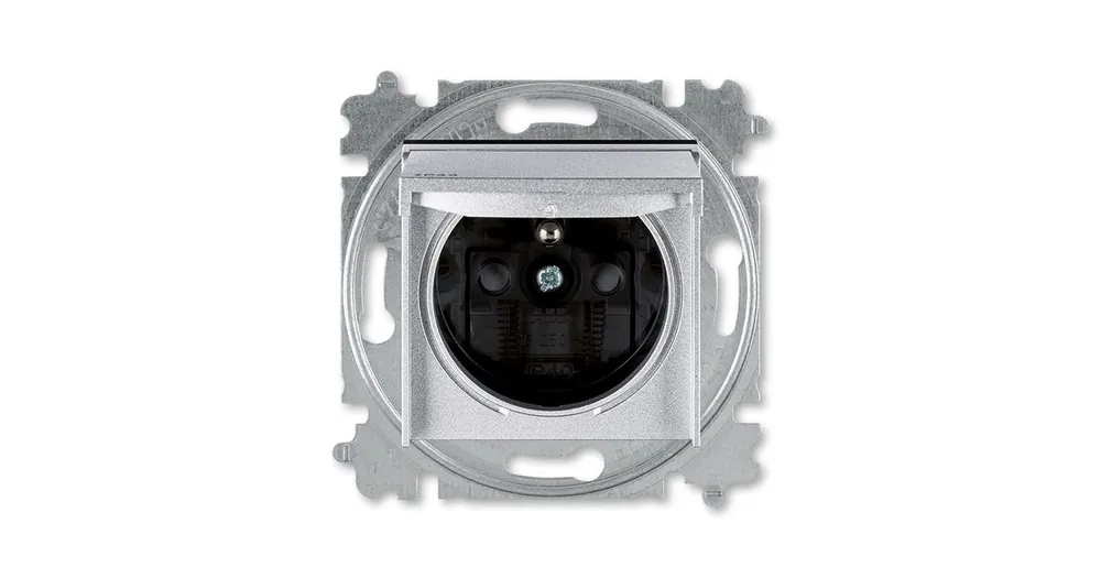 ABB 6619H-A06997 70 Levit s IP44  krytím,Zásuvka jednonásobná s ochranným kolíkem s clonkami a víčkem, Titanová/kouřová černá náhrada za 5519H-A02997 70 Zlevněný