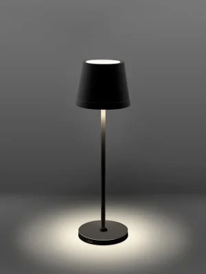 Horká Nabídka Nabíjecí stmívatelné LED svítidlo LUME PLUS černá 2,2W 2700K IP54 USB Ra95 s nabíjecí základnou - CENTURY